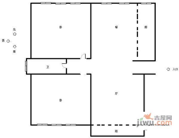 祥和家园2室2厅2卫户型图