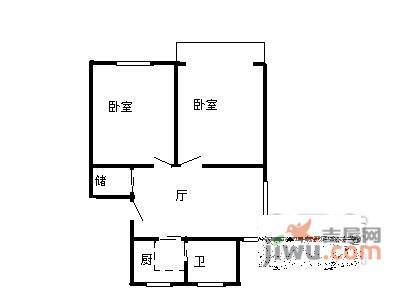 园南三村2室1厅1卫61㎡户型图