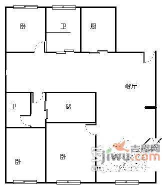 黎金苑3室2厅2卫140㎡户型图