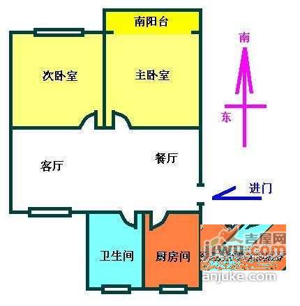 恒德花苑2室2厅1卫95㎡户型图