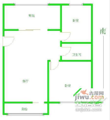 金塔新村2室1厅1卫80㎡户型图