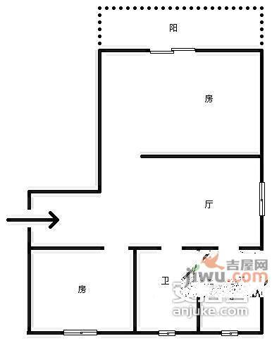 金塔新村2室1厅1卫80㎡户型图