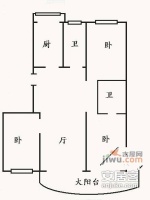 天山新苑3室2厅2卫125㎡户型图