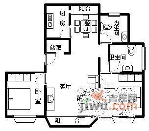 虹康花苑3室1厅1卫80㎡户型图