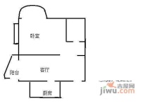 虹桥中园1室1厅1卫80㎡户型图