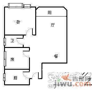 达安锦园2室2厅1卫960㎡户型图