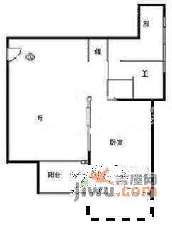 达安锦园1室2厅1卫80㎡户型图