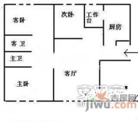 达安锦园3室2厅1卫124㎡户型图