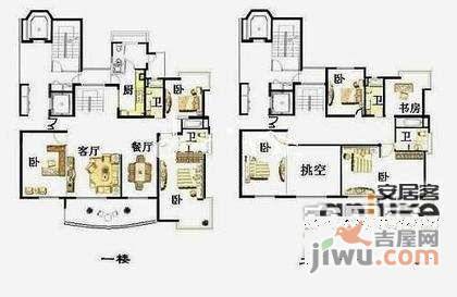 国际丽都城5室2厅3卫342㎡户型图