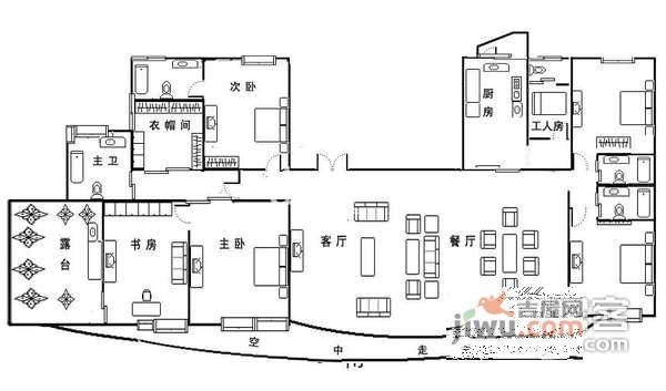 国际丽都城6室3厅4卫379㎡户型图