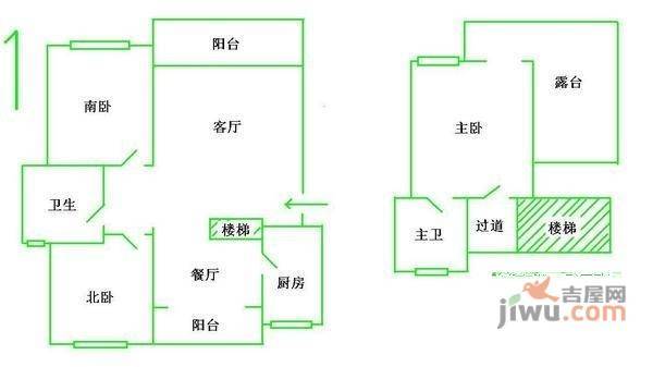 翰城国际5室2厅2卫148㎡户型图