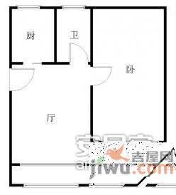 翰城国际1室2厅1卫79㎡户型图