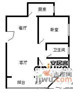 圣骊澳门苑1室2厅1卫89㎡户型图