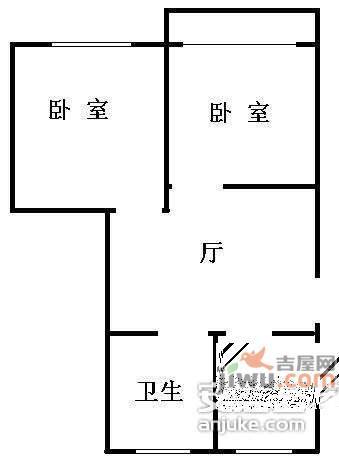 通河八村2室1厅1卫86㎡户型图