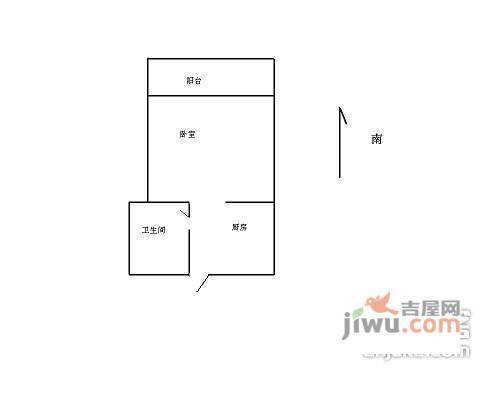 通河八村1室0厅1卫33㎡户型图