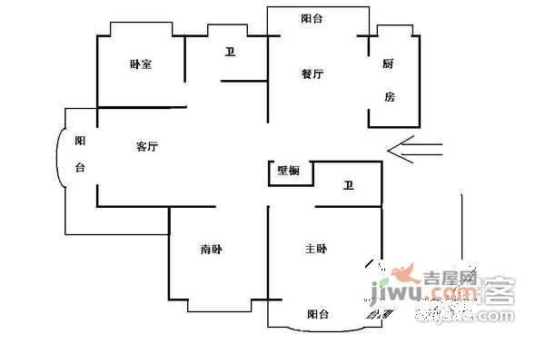 安亭新苑3室2厅2卫138㎡户型图