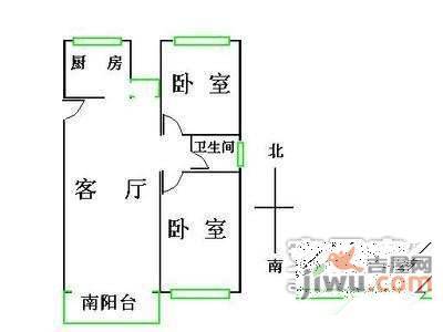 慧芝湖花园2室2厅1卫112㎡户型图