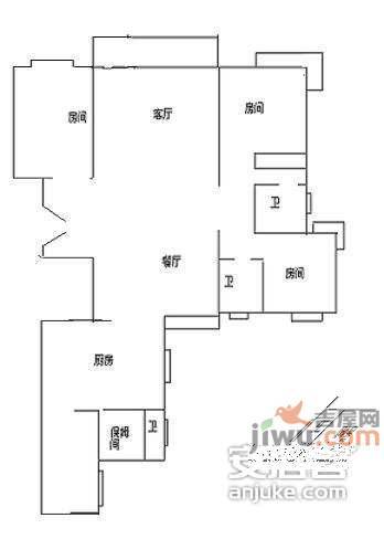 慧芝湖花园4室2厅3卫185㎡户型图