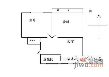 曹杨二村2室1厅1卫80㎡户型图