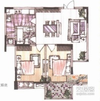 泗泾润和苑2室2厅1卫96㎡户型图