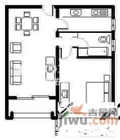 君御豪庭1室2厅1卫62㎡户型图