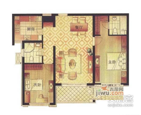 君御豪庭2室2厅2卫500㎡户型图