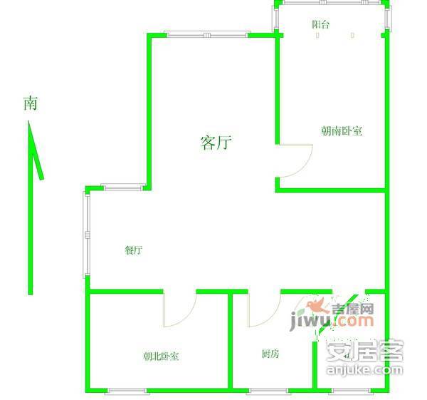 香山新村东南街坊3室1厅1卫96㎡户型图