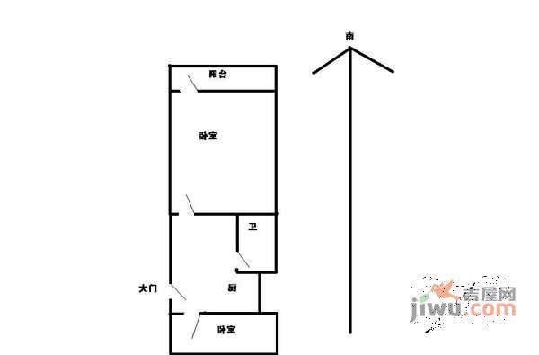 塘东小区2室1厅1卫66㎡户型图