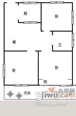 塘东小区3室1厅1卫100㎡户型图