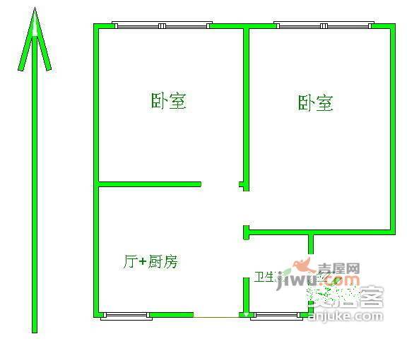 塘东小区2室0厅1卫户型图