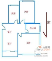 银河新都2室1厅1卫76㎡户型图