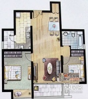 康桥宝邸3室2厅2卫120㎡户型图