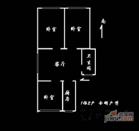 罗山三村3室2厅1卫88㎡户型图