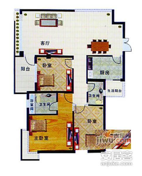 久事西郊花园4室3厅3卫300㎡户型图