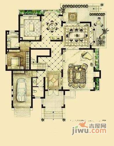 久事西郊花园4室2厅3卫600㎡户型图