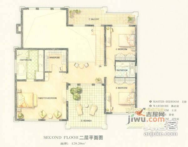 久事西郊花园5室3厅3卫296㎡户型图