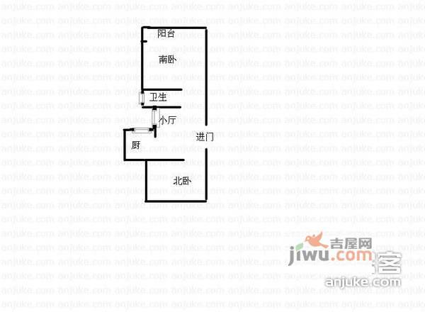 凤庆小区2室1厅1卫84㎡户型图
