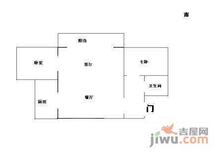 古北瑞仕花园2室2厅1卫127㎡户型图