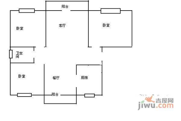 东兰世茗雅苑3室2厅1卫户型图