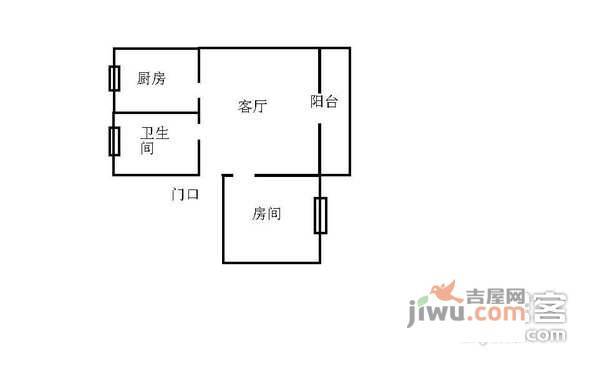 新高桥春晖苑1室2厅1卫66㎡户型图