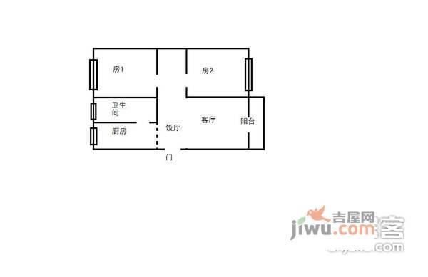 新高桥春晖苑2室2厅1卫97㎡户型图