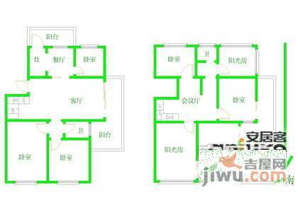 歌林春天馨园5室2厅2卫154㎡户型图