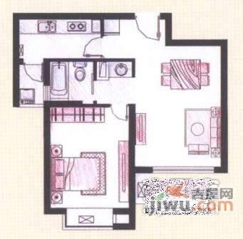 歌林春天馨园1室2厅1卫62㎡户型图