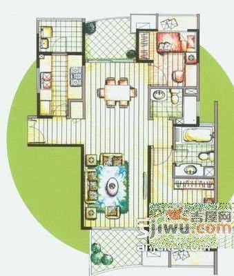 歌林春天馨园2室2厅1卫103㎡户型图