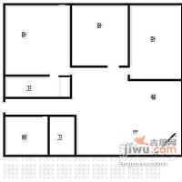 白玉新村3室2厅1卫105㎡户型图