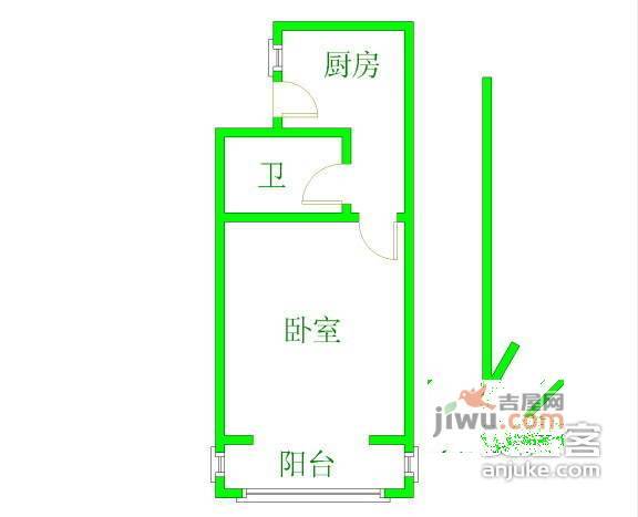 白玉新村1室0厅1卫40㎡户型图