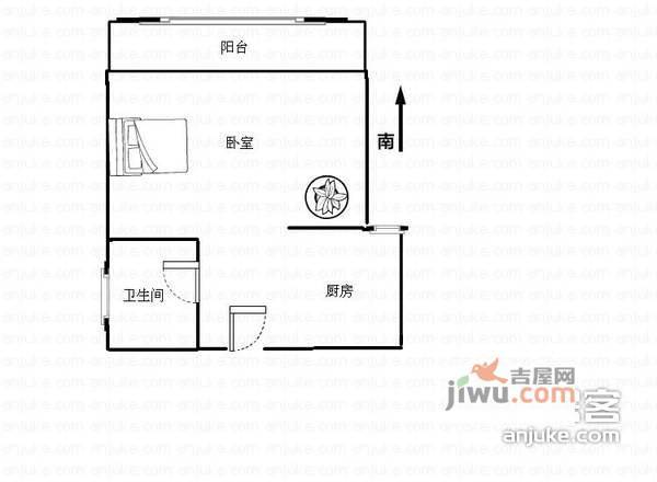 白玉新村1室0厅1卫40㎡户型图