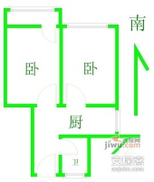 白玉新村2室0厅1卫56㎡户型图