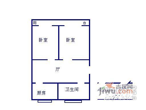 罗山四村2室1厅1卫74㎡户型图