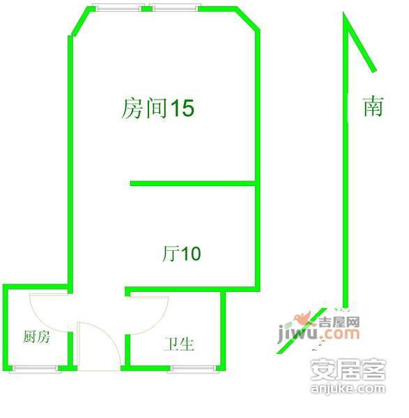 真光新村第五小区1室1厅1卫60㎡户型图